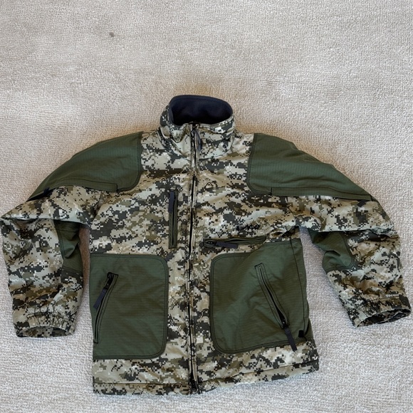 Turbine Boys M Insulated Ski/Snowboard Jacket Winter Coat Camo Print Full Zip - Picture 1 of 14